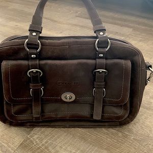 Coach Chelsea brown leather satchel shoulder bag